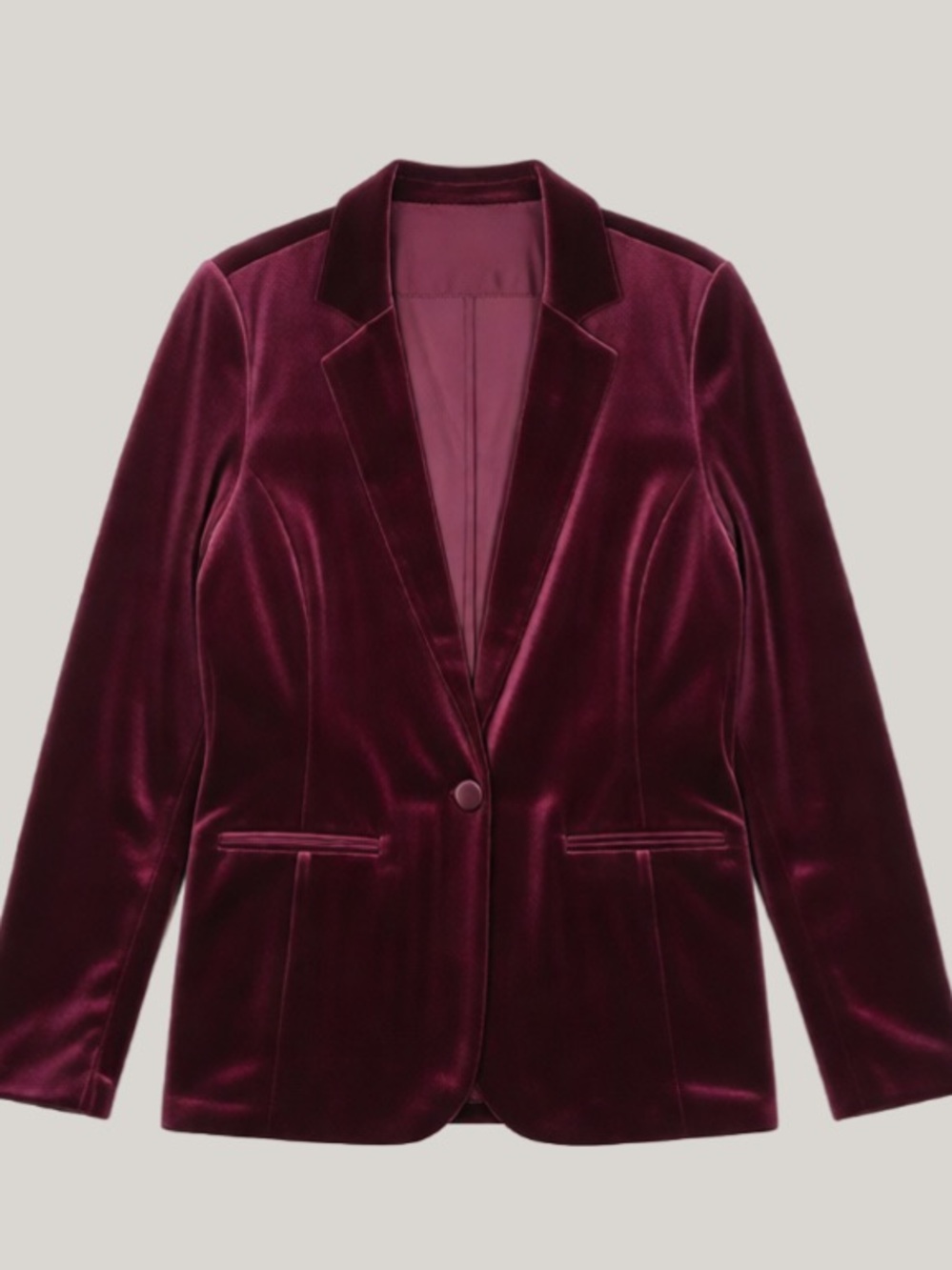 Tahari Velvet Blazer - Deep Burgundy